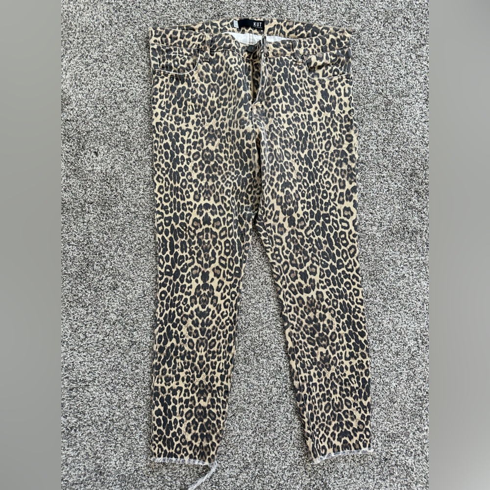 Leopard print denim